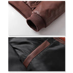 Jaqueta Masculina Com Capuz De Couro