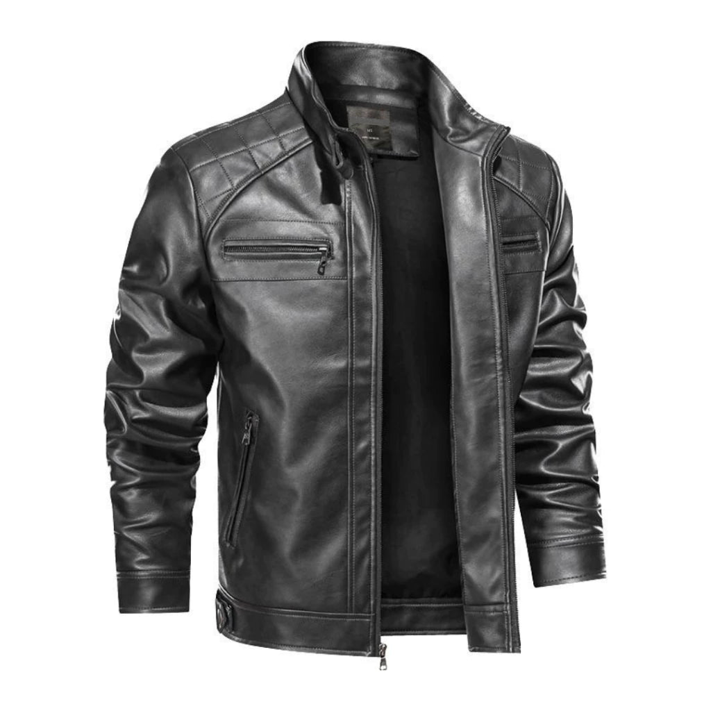 Jaqueta De Couro Masculina Slim Resistente