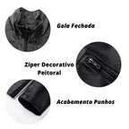 Jaqueta De Couro Masculina Slim Resistente