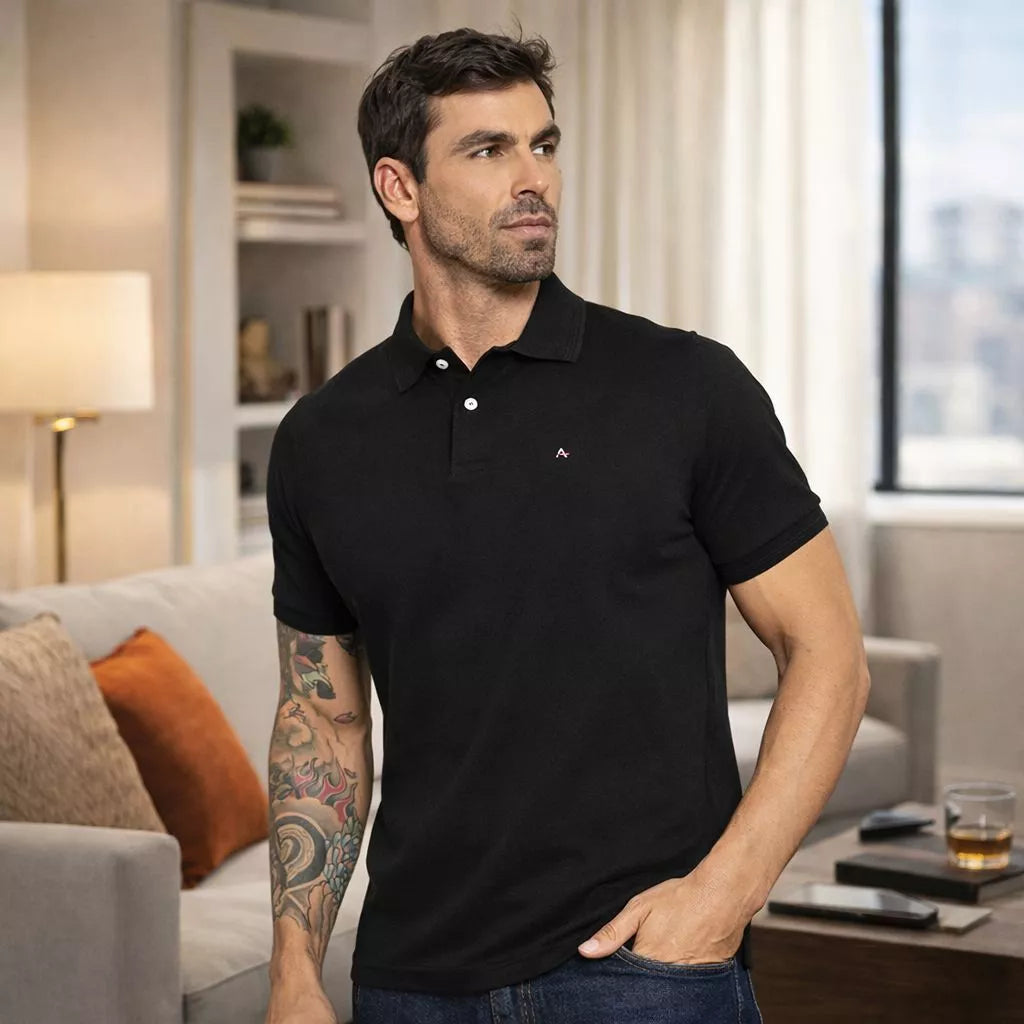 Kit 2 Camisas Polo Masculina Algodão Piquet Básica Premium