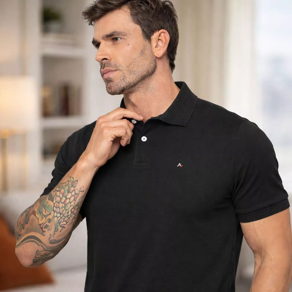 Kit 2 Camisas Polo Masculina Algodão Piquet Básica Premium